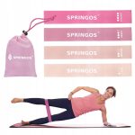   4 elasztikus rózsaszín gumiszalag készlet , szalaggal való edzéshez SPRINGOS